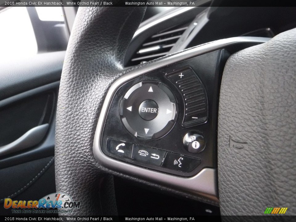 2018 Honda Civic EX Hatchback White Orchid Pearl / Black Photo #24