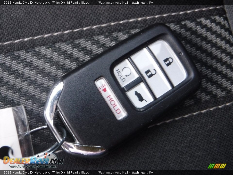 2018 Honda Civic EX Hatchback White Orchid Pearl / Black Photo #28