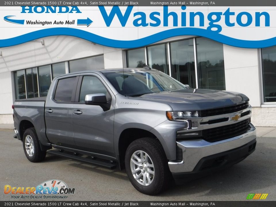 2021 Chevrolet Silverado 1500 LT Crew Cab 4x4 Satin Steel Metallic / Jet Black Photo #1