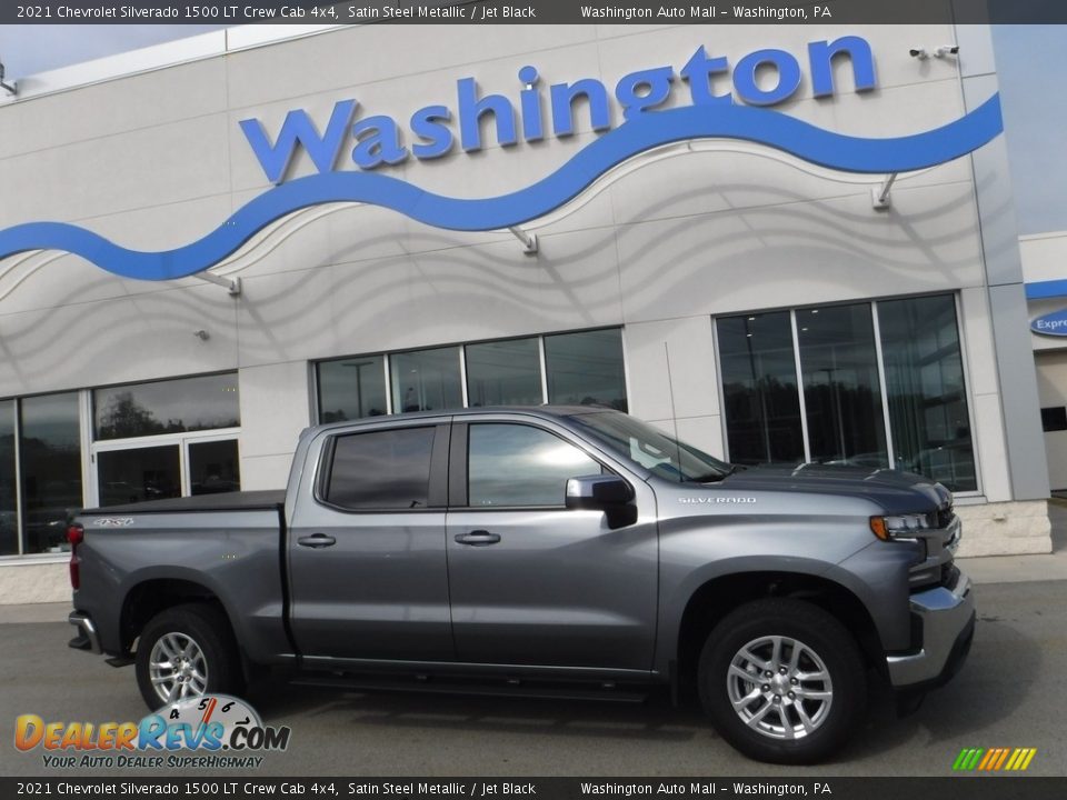 2021 Chevrolet Silverado 1500 LT Crew Cab 4x4 Satin Steel Metallic / Jet Black Photo #2