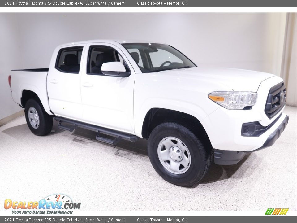 2021 Toyota Tacoma SR5 Double Cab 4x4 Super White / Cement Photo #1