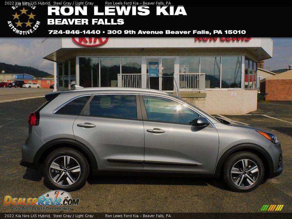 2022 Kia Niro LXS Hybrid Steel Gray / Light Gray Photo #1