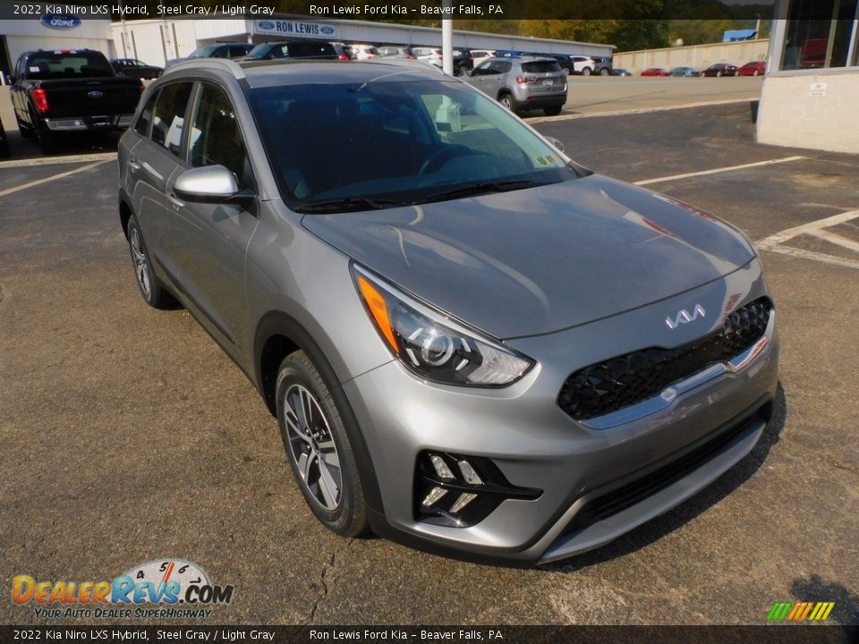 2022 Kia Niro LXS Hybrid Steel Gray / Light Gray Photo #9