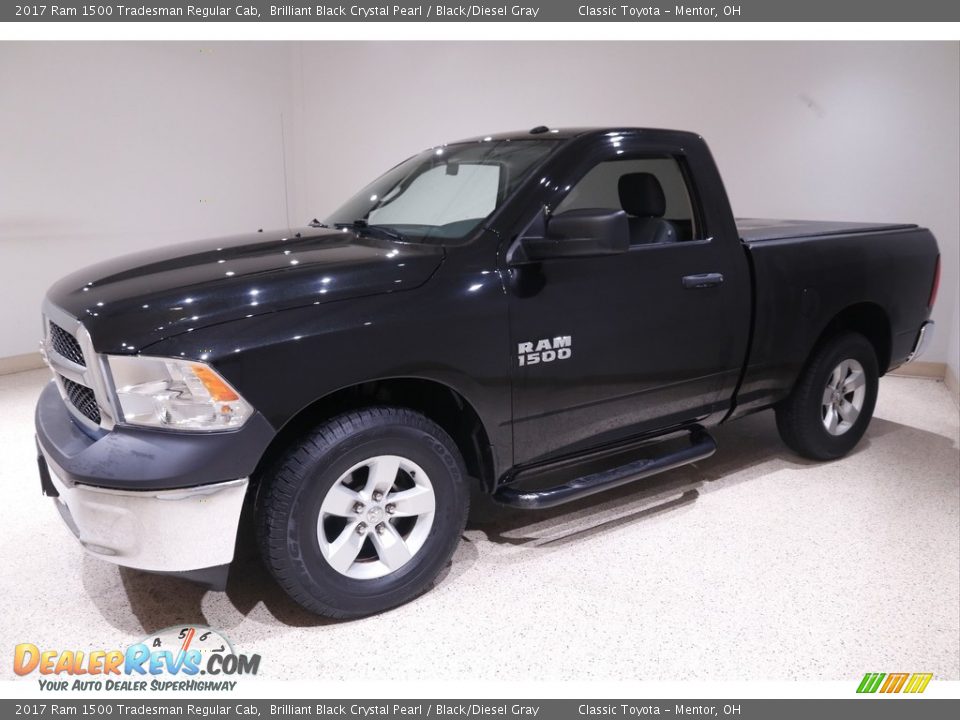 2017 Ram 1500 Tradesman Regular Cab Brilliant Black Crystal Pearl / Black/Diesel Gray Photo #3