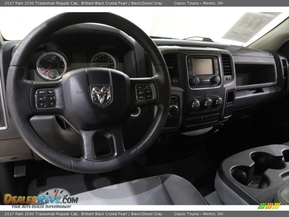 2017 Ram 1500 Tradesman Regular Cab Brilliant Black Crystal Pearl / Black/Diesel Gray Photo #6