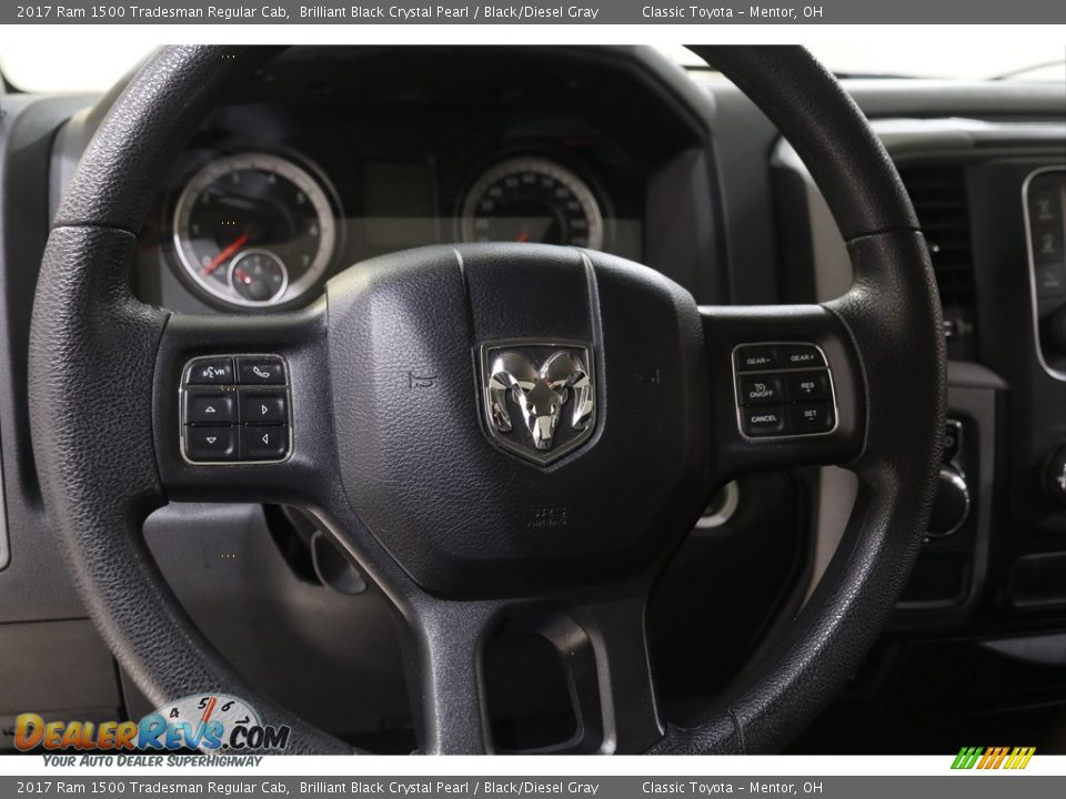 2017 Ram 1500 Tradesman Regular Cab Brilliant Black Crystal Pearl / Black/Diesel Gray Photo #7