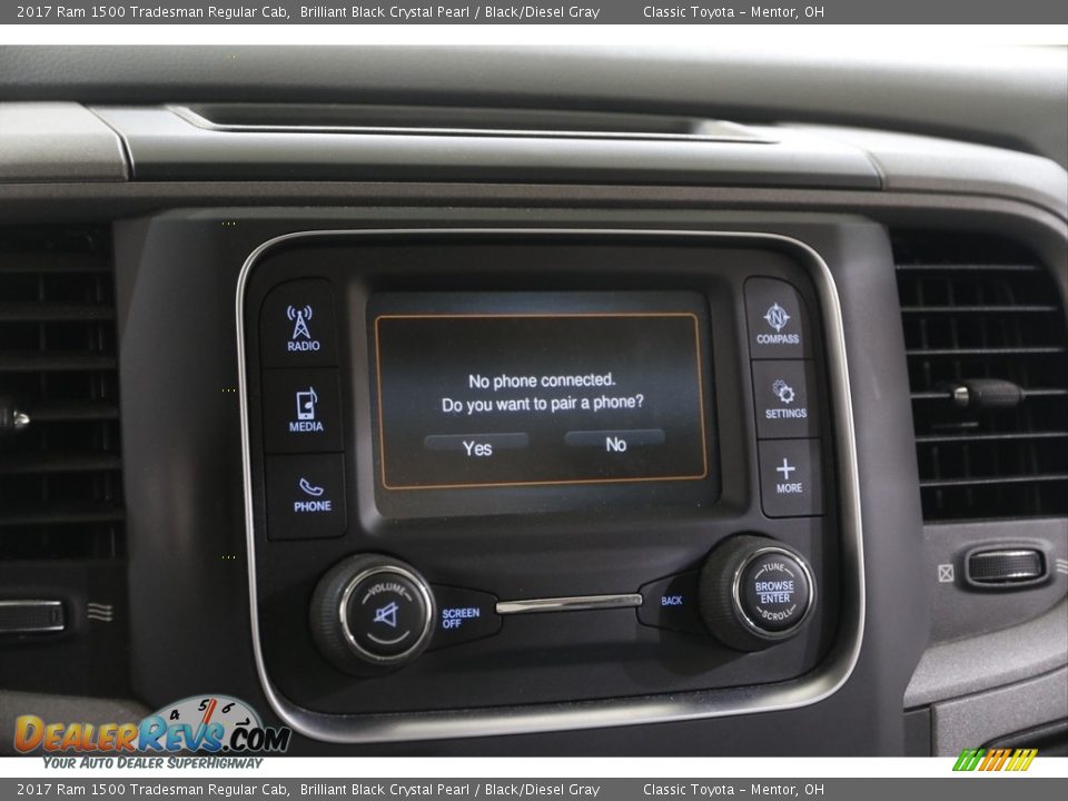 2017 Ram 1500 Tradesman Regular Cab Brilliant Black Crystal Pearl / Black/Diesel Gray Photo #11