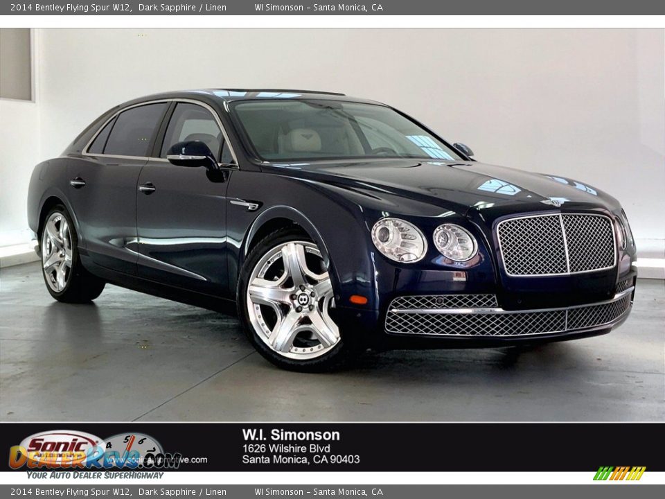 2014 Bentley Flying Spur W12 Dark Sapphire / Linen Photo #1