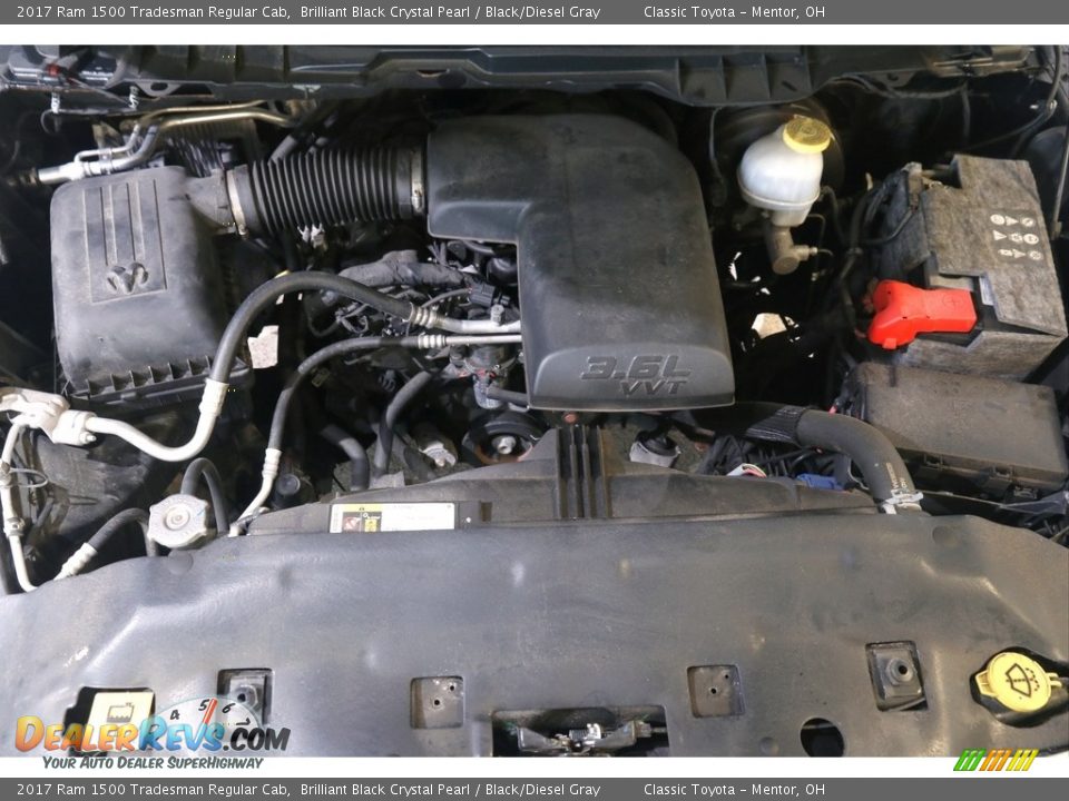 2017 Ram 1500 Tradesman Regular Cab Brilliant Black Crystal Pearl / Black/Diesel Gray Photo #16