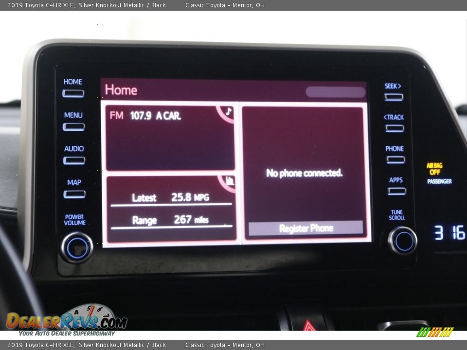 2019 Toyota C-HR XLE Silver Knockout Metallic / Black Photo #10