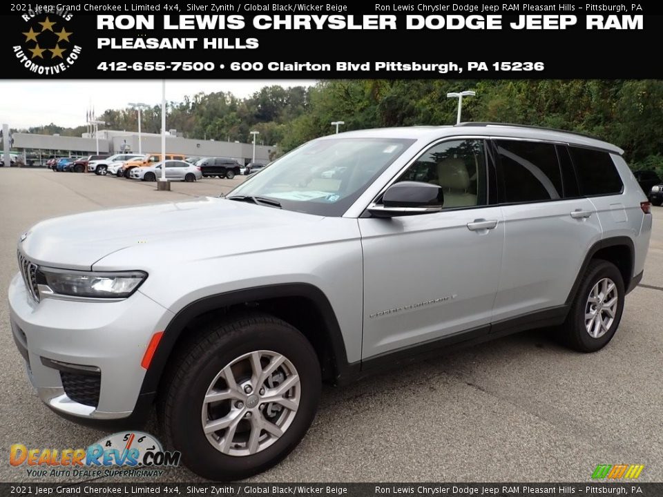 2021 Jeep Grand Cherokee L Limited 4x4 Silver Zynith / Global Black/Wicker Beige Photo #1