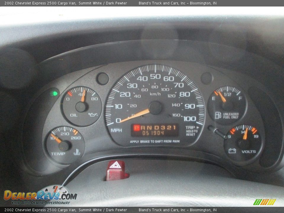 2002 Chevrolet Express 2500 Cargo Van Gauges Photo #9