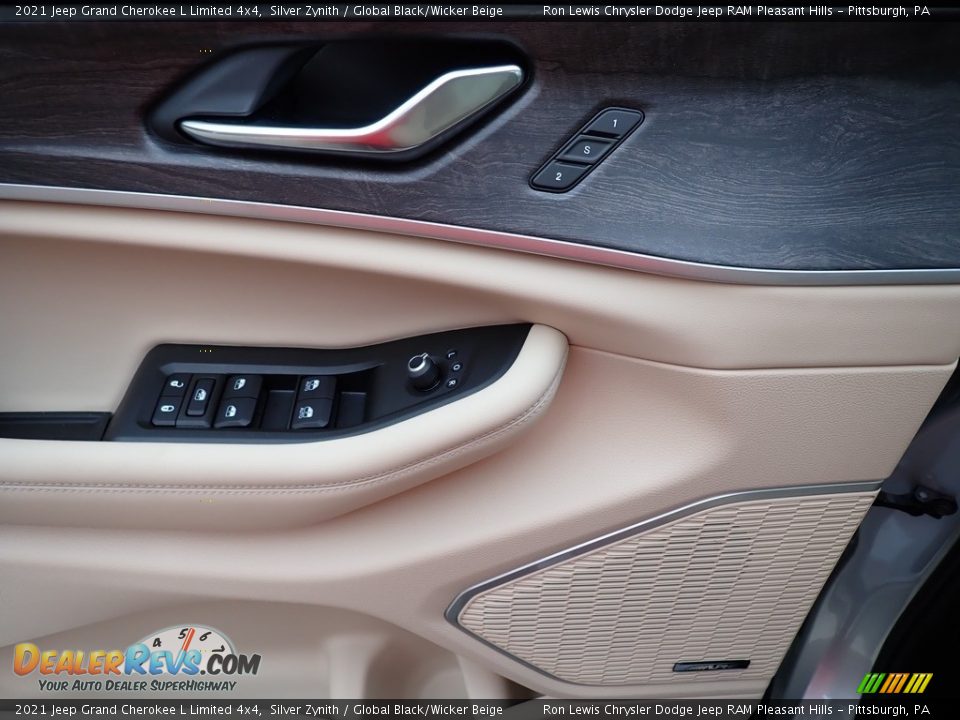 2021 Jeep Grand Cherokee L Limited 4x4 Silver Zynith / Global Black/Wicker Beige Photo #14