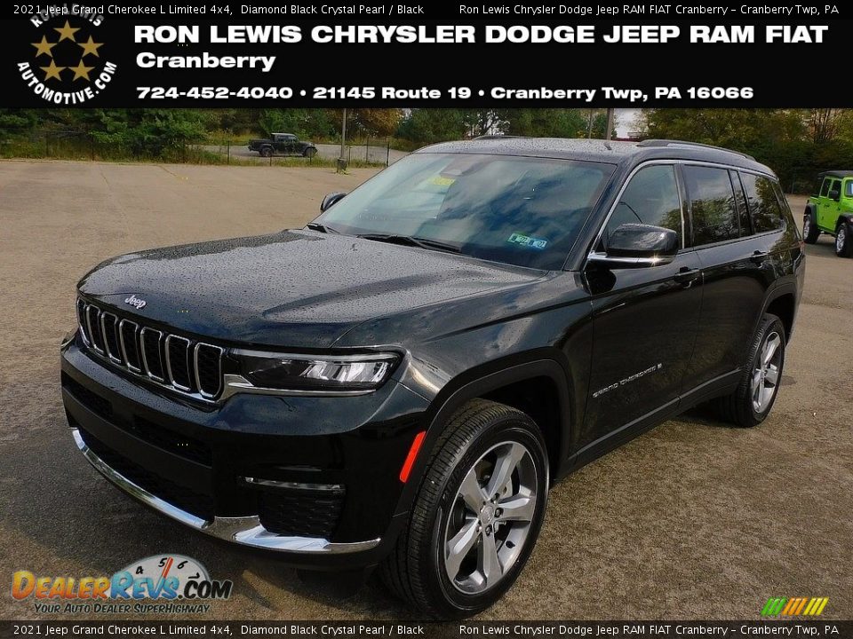 2021 Jeep Grand Cherokee L Limited 4x4 Diamond Black Crystal Pearl / Black Photo #1