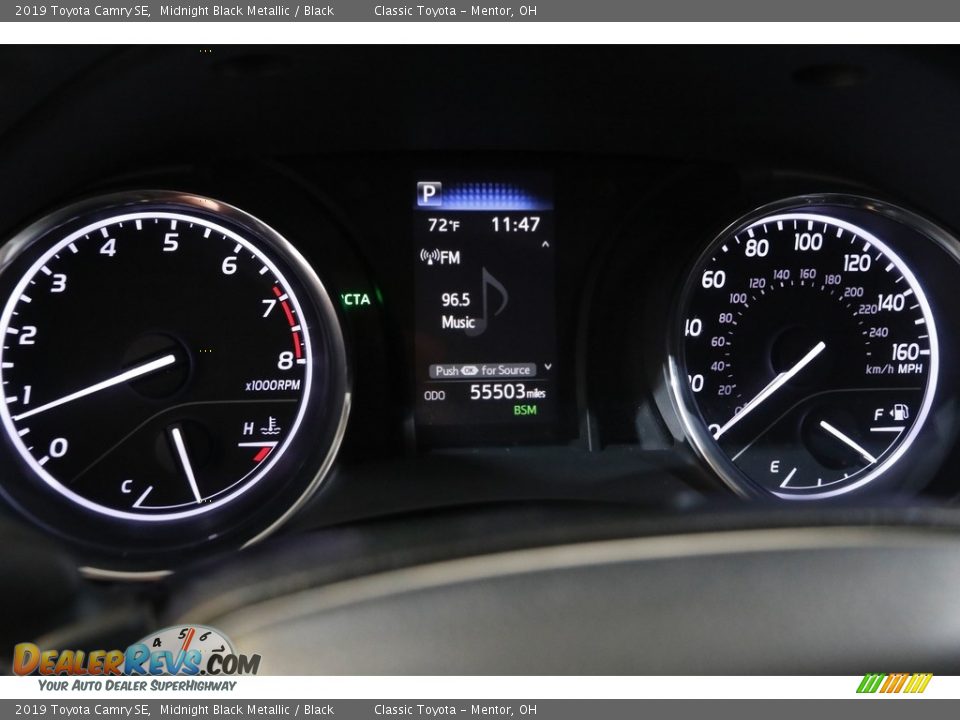 2019 Toyota Camry SE Midnight Black Metallic / Black Photo #8