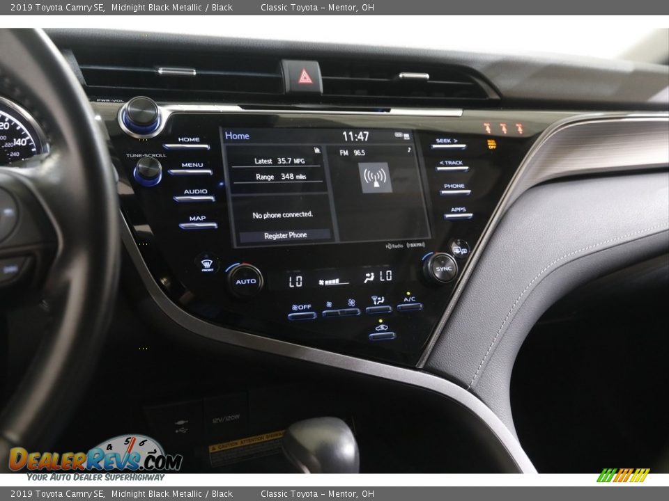 2019 Toyota Camry SE Midnight Black Metallic / Black Photo #9
