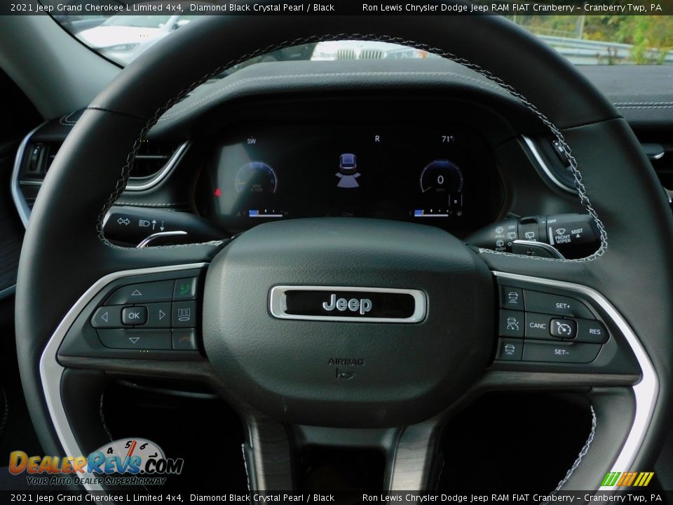 2021 Jeep Grand Cherokee L Limited 4x4 Diamond Black Crystal Pearl / Black Photo #19