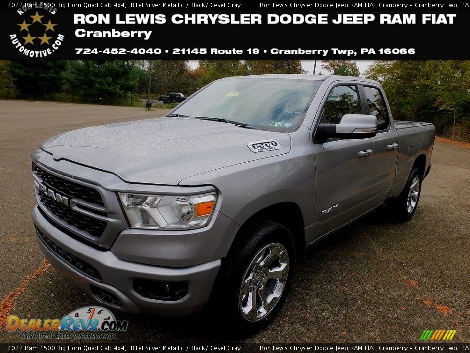 2022 Ram 1500 Big Horn Quad Cab 4x4 Billet Silver Metallic / Black/Diesel Gray Photo #1