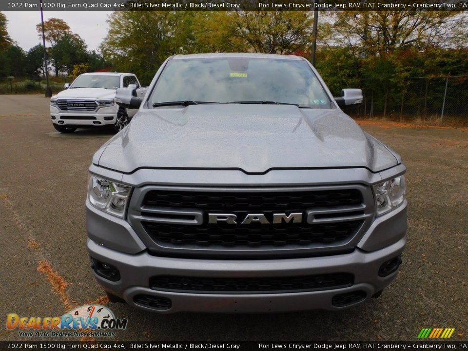 2022 Ram 1500 Big Horn Quad Cab 4x4 Billet Silver Metallic / Black/Diesel Gray Photo #2