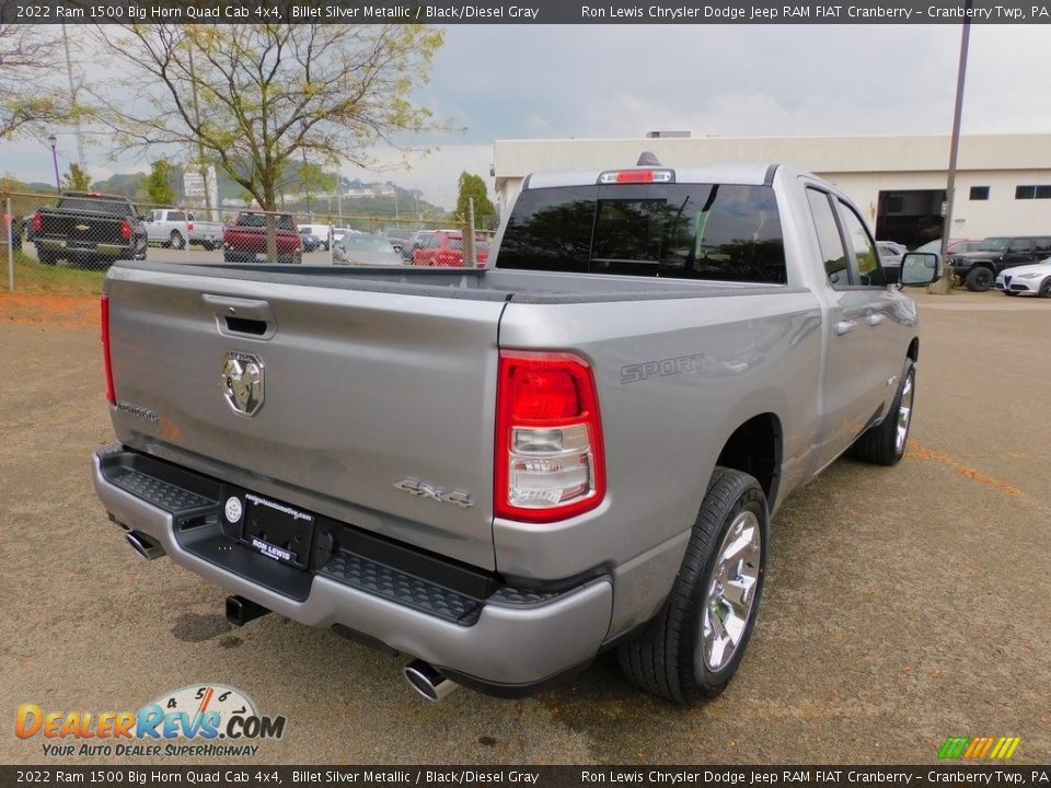 2022 Ram 1500 Big Horn Quad Cab 4x4 Billet Silver Metallic / Black/Diesel Gray Photo #5