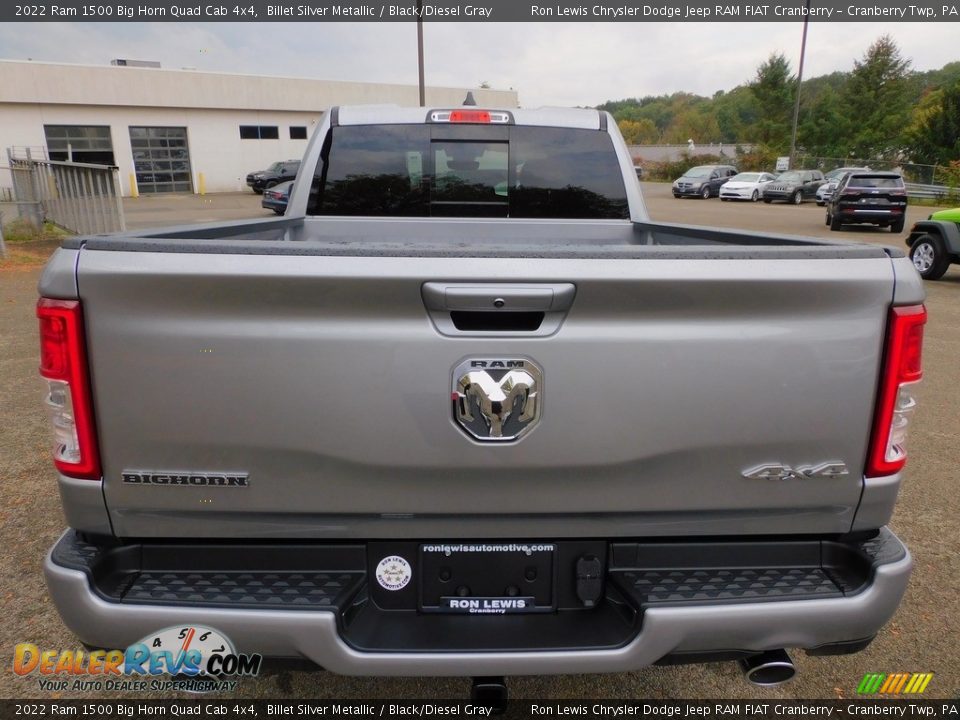 2022 Ram 1500 Big Horn Quad Cab 4x4 Billet Silver Metallic / Black/Diesel Gray Photo #6