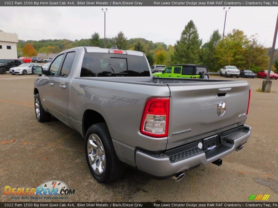 2022 Ram 1500 Big Horn Quad Cab 4x4 Billet Silver Metallic / Black/Diesel Gray Photo #8