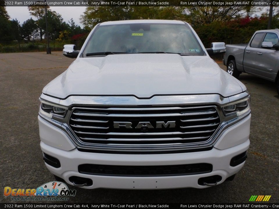 2022 Ram 1500 Limited Longhorn Crew Cab 4x4 Ivory White Tri-Coat Pearl / Black/New Saddle Photo #2