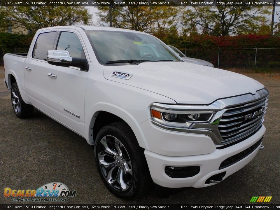 2022 Ram 1500 Limited Longhorn Crew Cab 4x4 Ivory White Tri-Coat Pearl / Black/New Saddle Photo #3