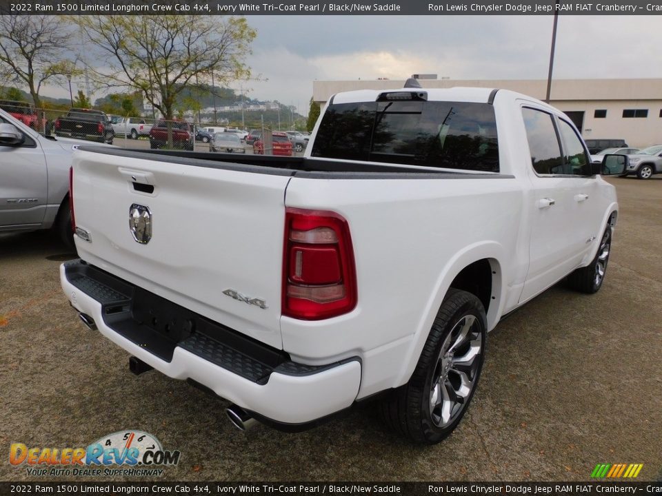 2022 Ram 1500 Limited Longhorn Crew Cab 4x4 Ivory White Tri-Coat Pearl / Black/New Saddle Photo #5