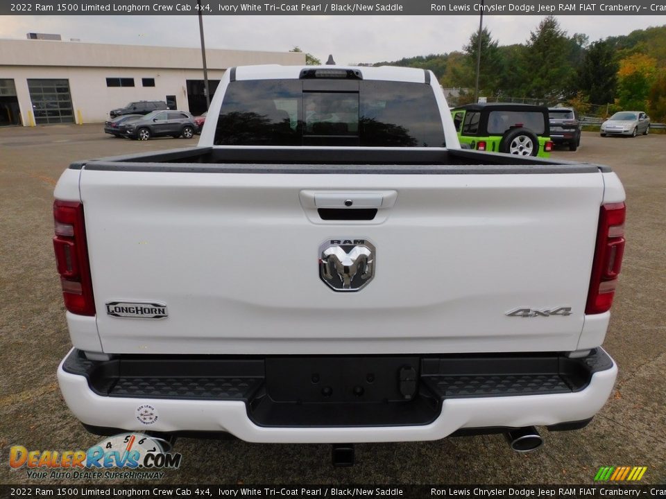 2022 Ram 1500 Limited Longhorn Crew Cab 4x4 Ivory White Tri-Coat Pearl / Black/New Saddle Photo #6