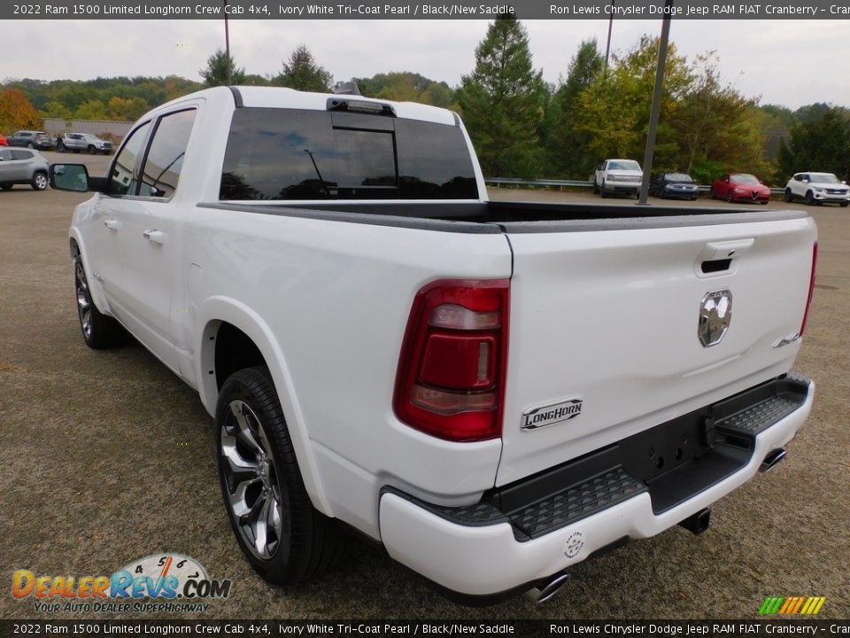 2022 Ram 1500 Limited Longhorn Crew Cab 4x4 Ivory White Tri-Coat Pearl / Black/New Saddle Photo #8