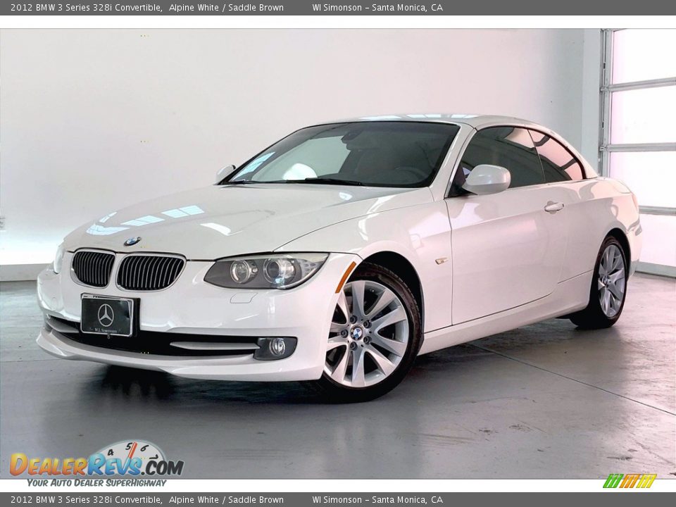 2012 BMW 3 Series 328i Convertible Alpine White / Saddle Brown Photo #12