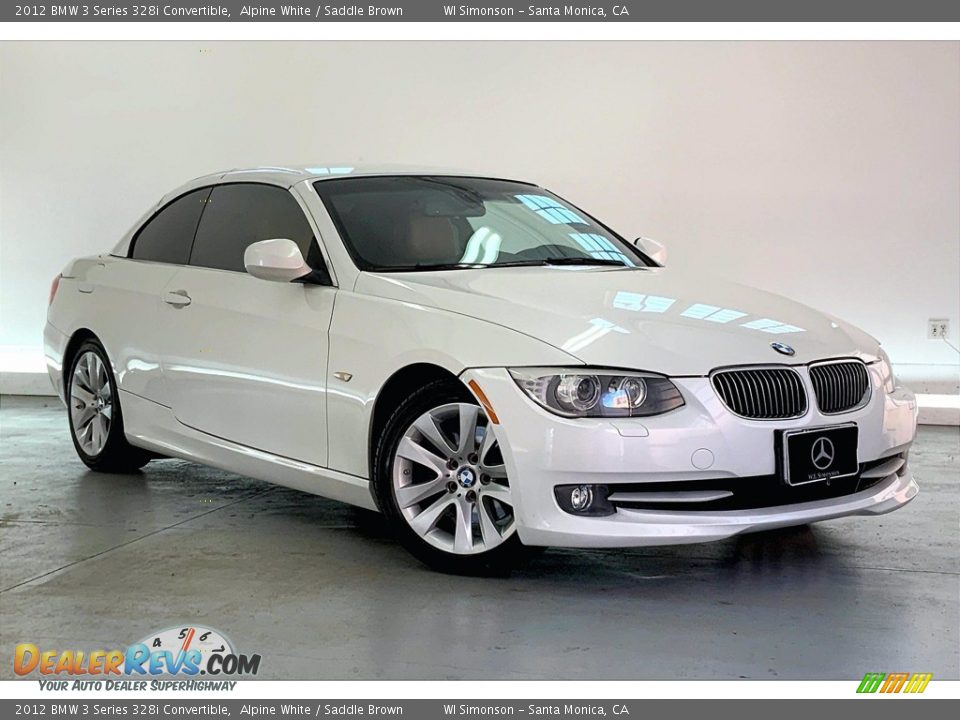 2012 BMW 3 Series 328i Convertible Alpine White / Saddle Brown Photo #33