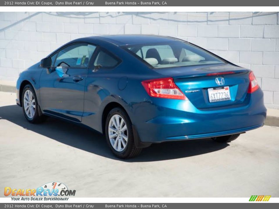 2012 Honda Civic EX Coupe Dyno Blue Pearl / Gray Photo #2