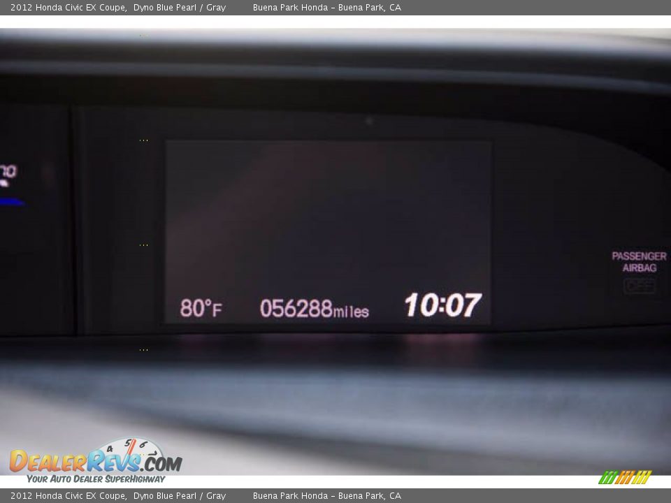 2012 Honda Civic EX Coupe Dyno Blue Pearl / Gray Photo #6