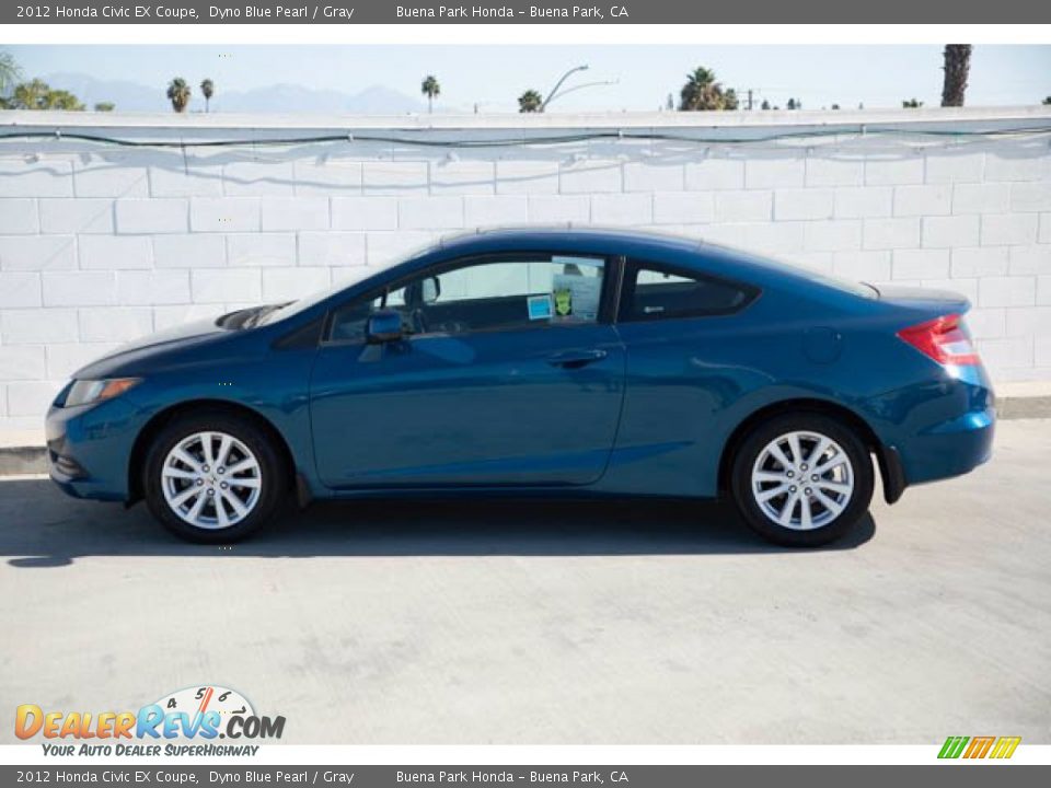 2012 Honda Civic EX Coupe Dyno Blue Pearl / Gray Photo #10