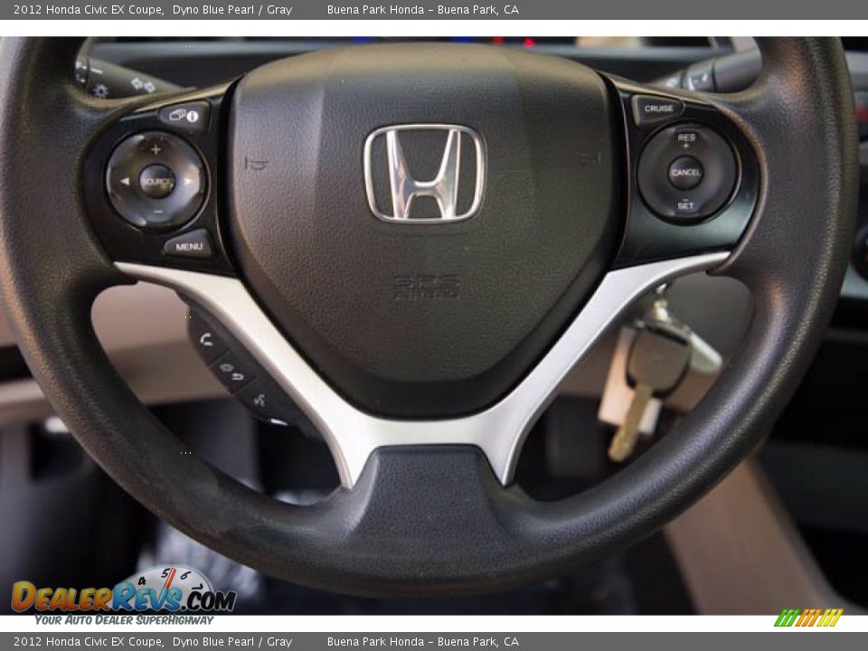 2012 Honda Civic EX Coupe Dyno Blue Pearl / Gray Photo #15