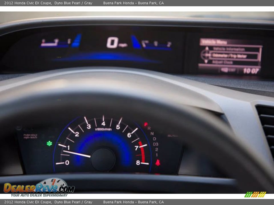 2012 Honda Civic EX Coupe Dyno Blue Pearl / Gray Photo #23