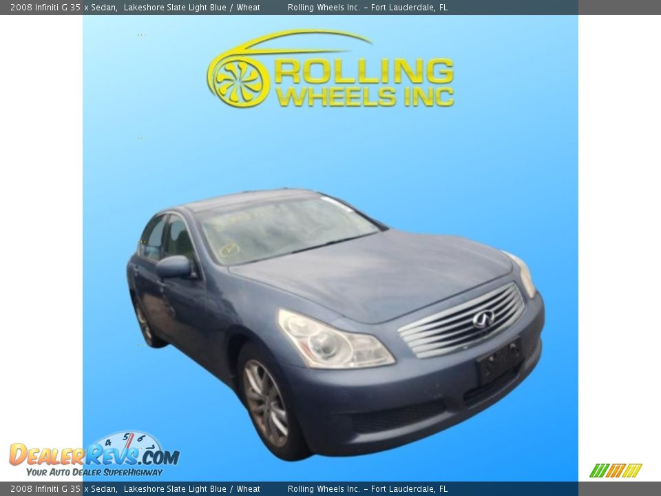 2008 Infiniti G 35 x Sedan Lakeshore Slate Light Blue / Wheat Photo #1