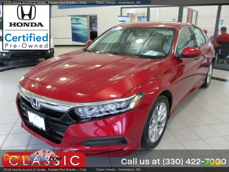 2018 Honda Accord LX Sedan Radiant Red Metallic / Gray Photo #1