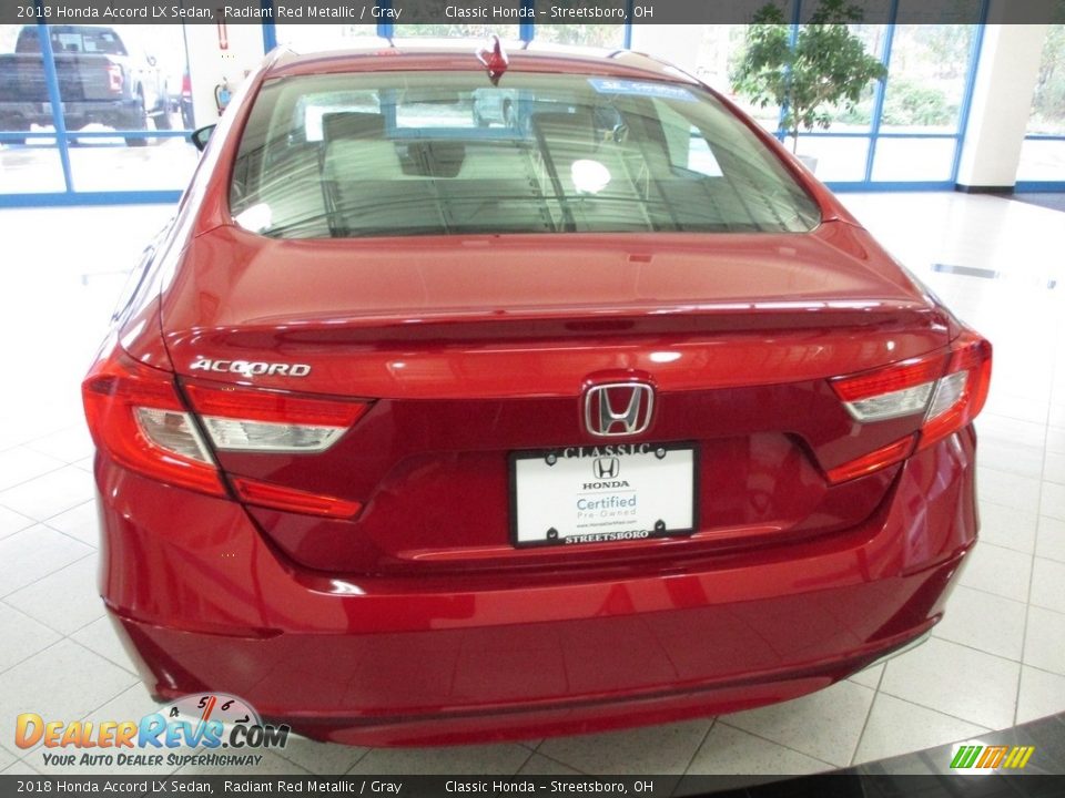 2018 Honda Accord LX Sedan Radiant Red Metallic / Gray Photo #8