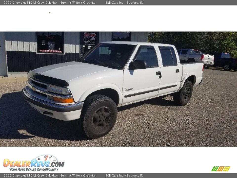 2001 Chevrolet S10 LS Crew Cab 4x4 Summit White / Graphite Photo #1