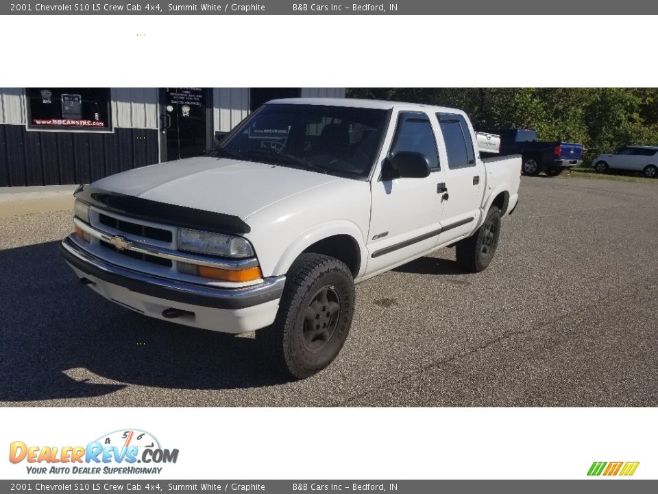 2001 Chevrolet S10 LS Crew Cab 4x4 Summit White / Graphite Photo #9