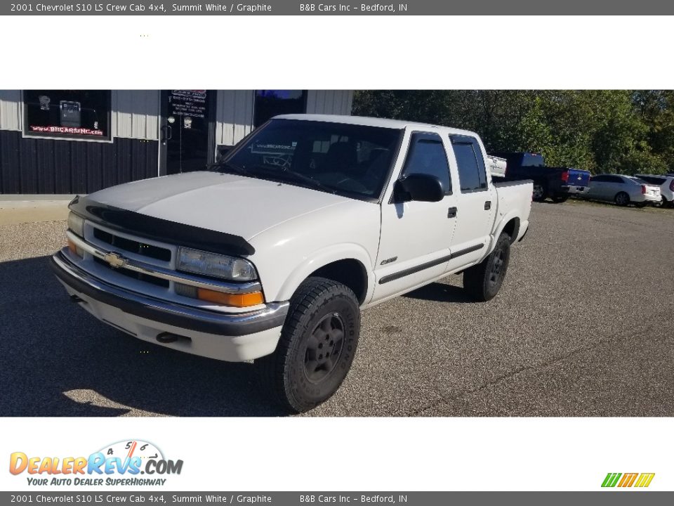 2001 Chevrolet S10 LS Crew Cab 4x4 Summit White / Graphite Photo #25