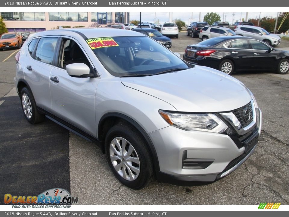2018 Nissan Rogue S AWD Brilliant Silver / Charcoal Photo #3