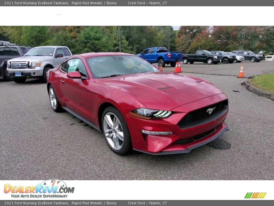 Front 3/4 View of 2021 Ford Mustang EcoBoost Fastback Photo #1