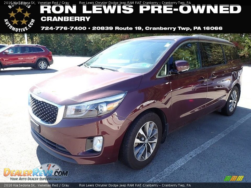 2016 Kia Sedona SX Venetian Red / Gray Photo #1