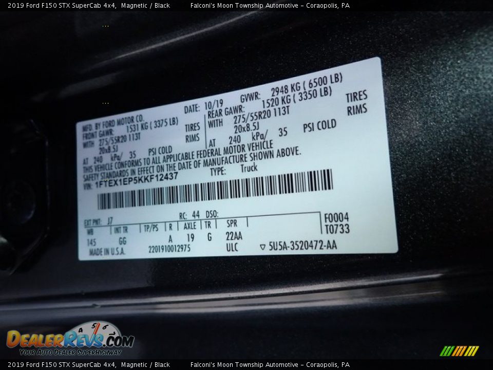 2019 Ford F150 STX SuperCab 4x4 Magnetic / Black Photo #27