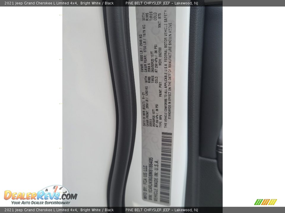 2021 Jeep Grand Cherokee L Limited 4x4 Bright White / Black Photo #14
