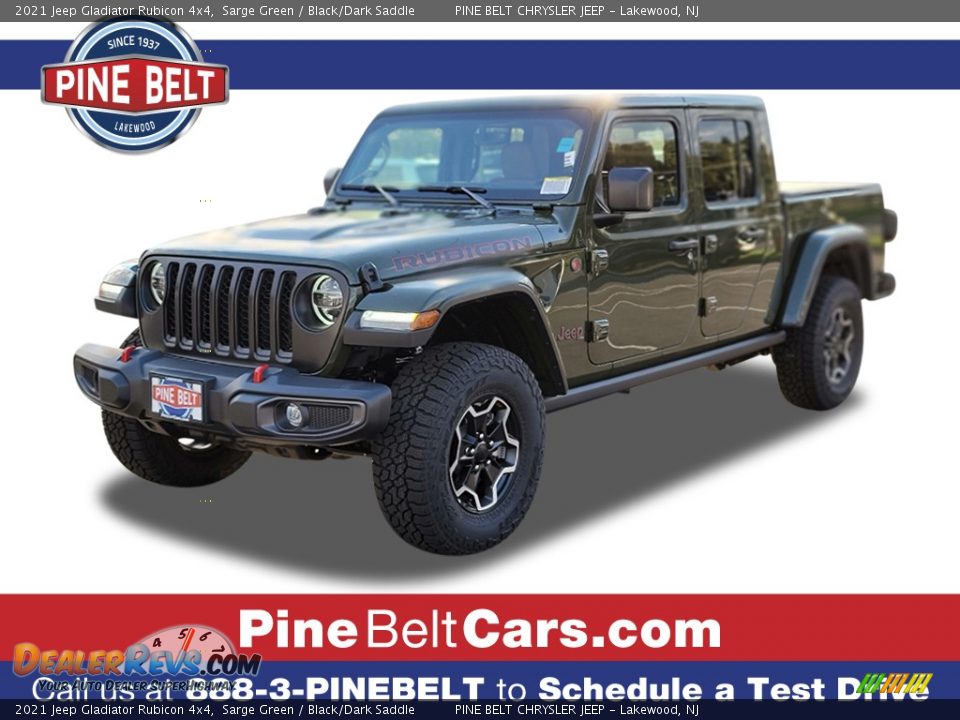 2021 Jeep Gladiator Rubicon 4x4 Sarge Green / Black/Dark Saddle Photo #1